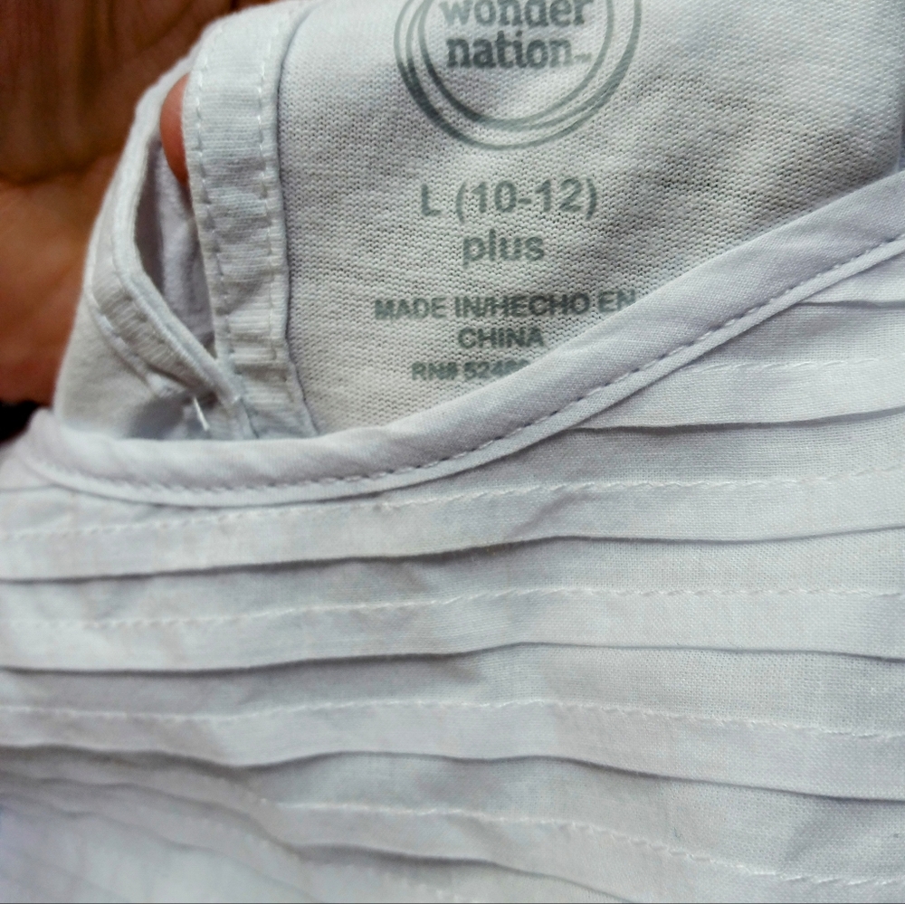 Brand New Girls' White Wonder Nation Shirt (Size 10/12) - NWT - Picture 4 of 8